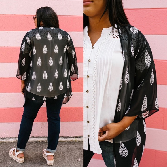 SOLD OUT Tear Drop Chiffon Kimono - Picture 6 of 7